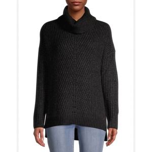 Time and Tru Women's Textured Cowl Neck Sweater in Black Size XXL